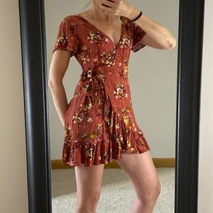 Floral Flutter Wrap Dress